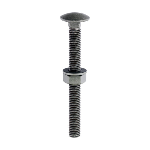 Carriage Bolt,Nut & Washer-GRN M10 x 100