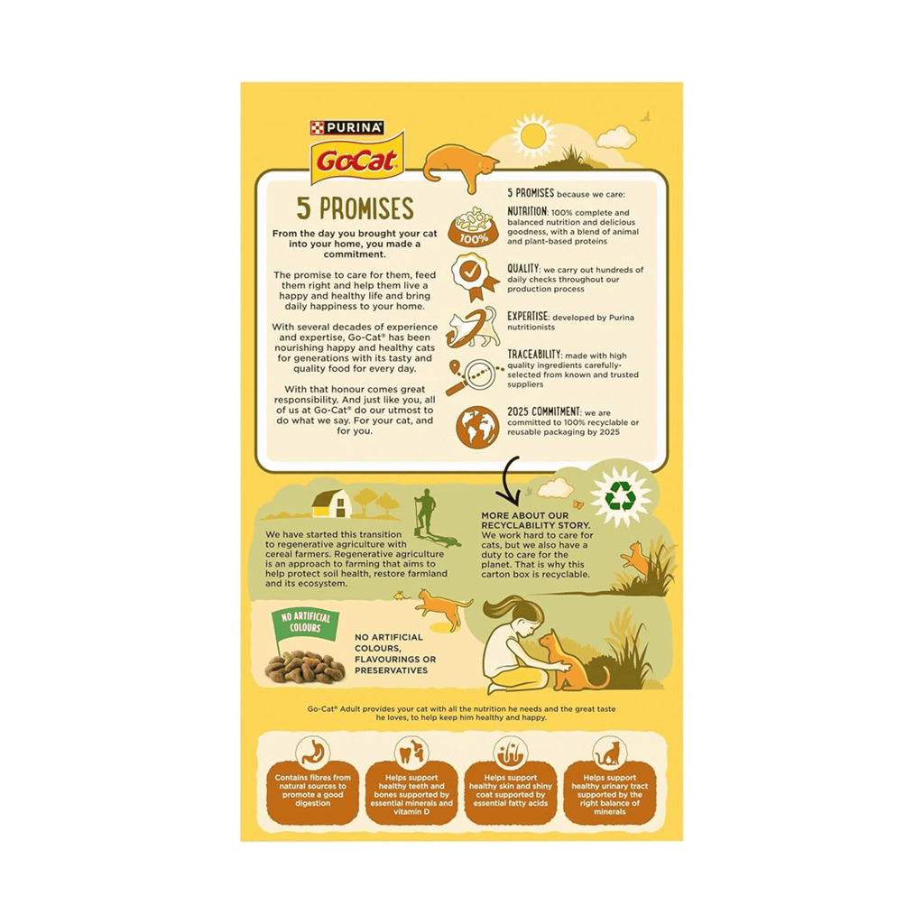 GO-CAT Chicken & Turkey Complete Dry Cat Food – Balanced Daily Nutrition (750g)