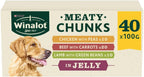 WINALOT Meaty Chunks Mixed in Jelly Wet Dog Food Pouches (40 x 100g) – Mixed Flavours Multipack
