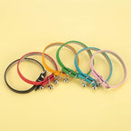 Maparah 6-Units Adjustable Leather Cat Collars with Removable Bell Polished Durable Metal Buckle