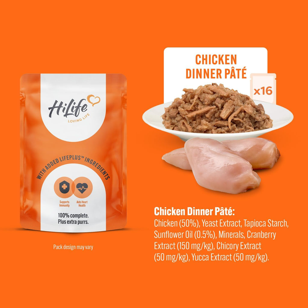 HiLife It’s Only Natural Chicken Cat Food Pouches in Jelly (32 x 70g) – Grain Free Multipack