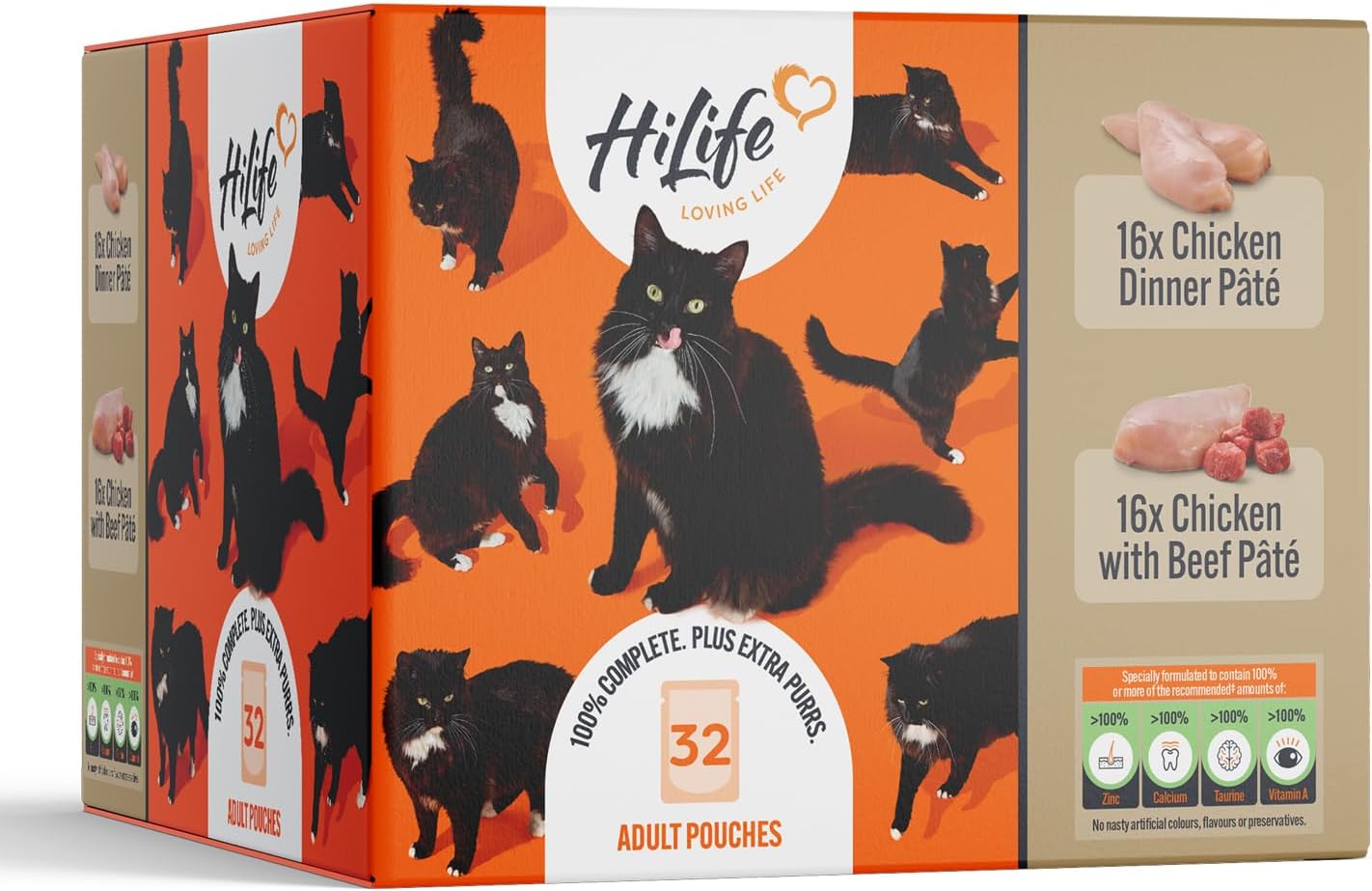 HiLife It’s Only Natural Chicken Cat Food Pouches in Jelly (32 x 70g) – Grain Free Multipack