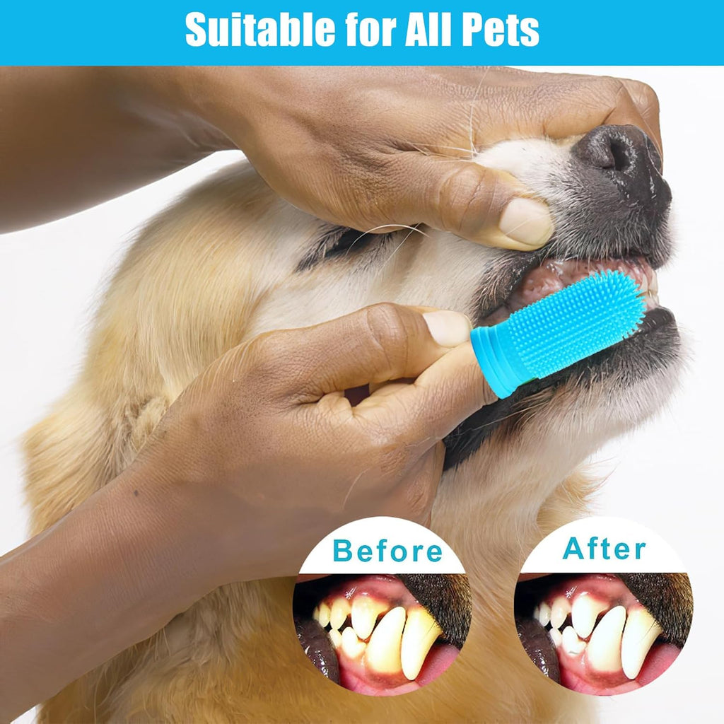 Maparah Dog & Cat Finger Toothbrush Set (6 Pack) – 360° Silicone Puppy Toothbrush for Gentle Pet Dental Care