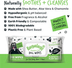 Bugalugs Plastic-Free Wipes – Fragrance-Free Sensitive Wipes for Dogs, Puppies & Cats (110 Wipes)