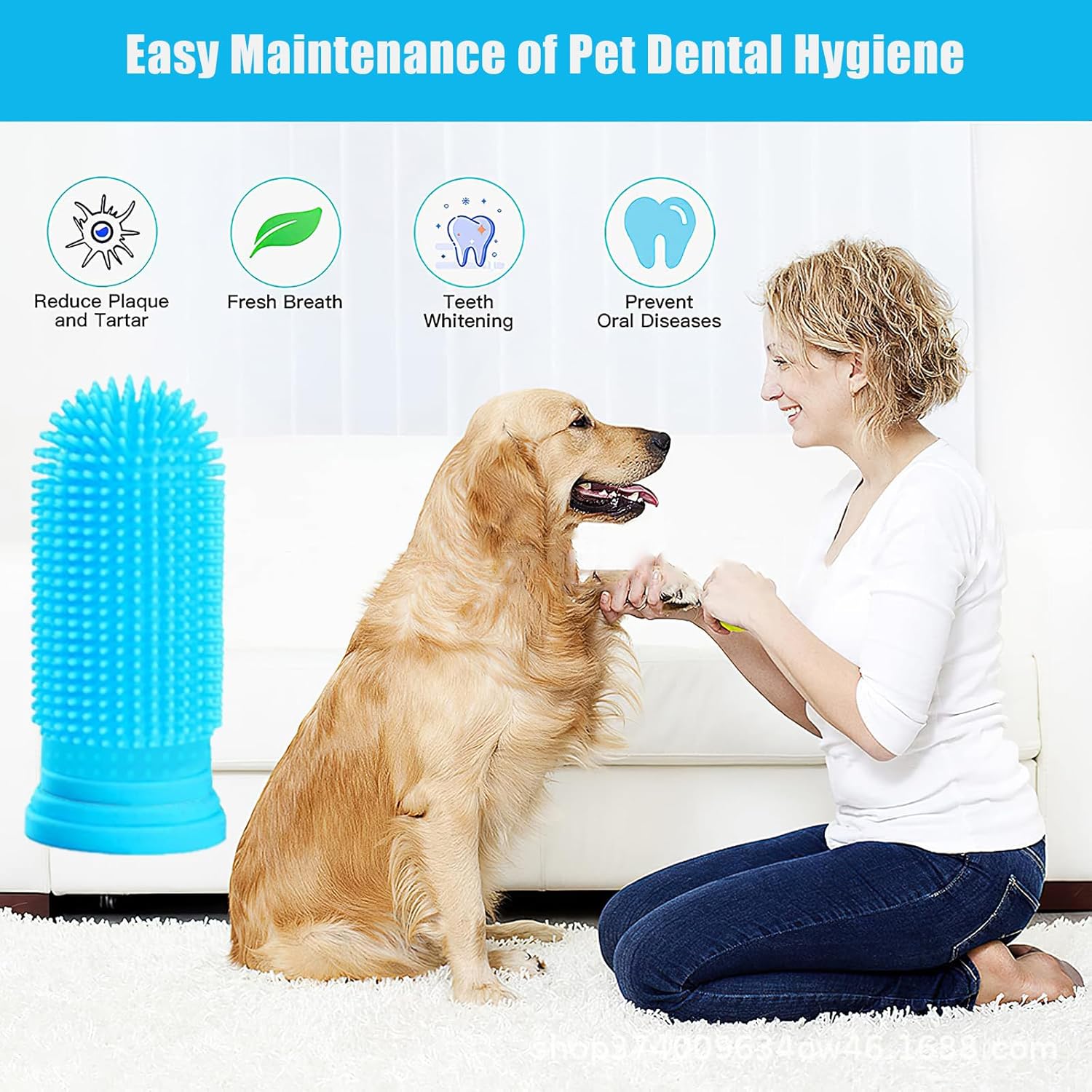 Maparah Dog & Cat Finger Toothbrush Set (6 Pack) – 360° Silicone Puppy Toothbrush for Gentle Pet Dental Care