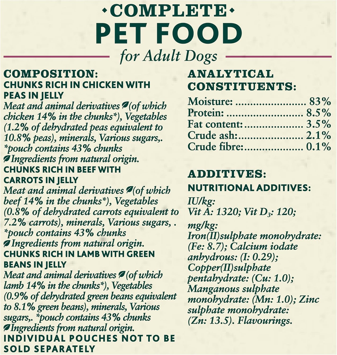 WINALOT Meaty Chunks Mixed in Jelly Wet Dog Food Pouches (40 x 100g) – Mixed Flavours Multipack