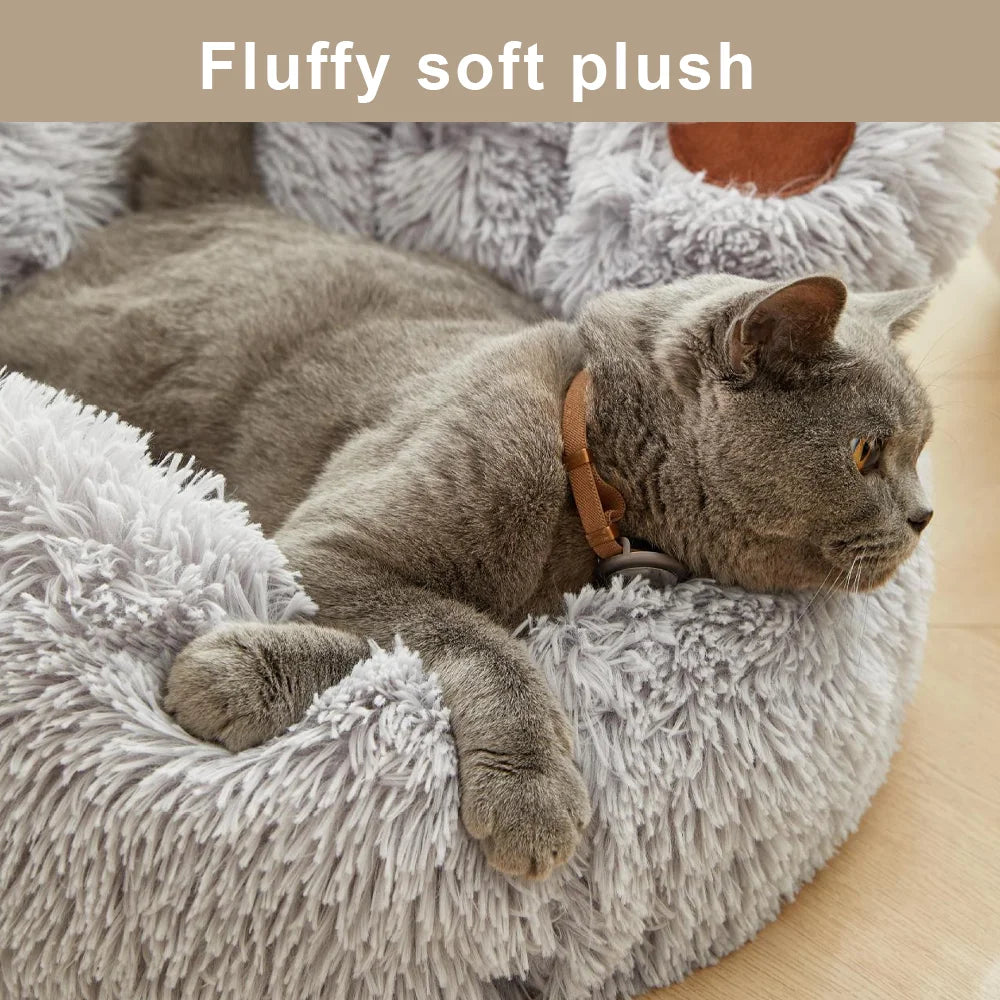 Fluffy Dog Bed Large Pet Products Dogs Beds Small Sofa Baskets Pets Kennel Mat Puppy Cats Supplies Basket Blanket winter