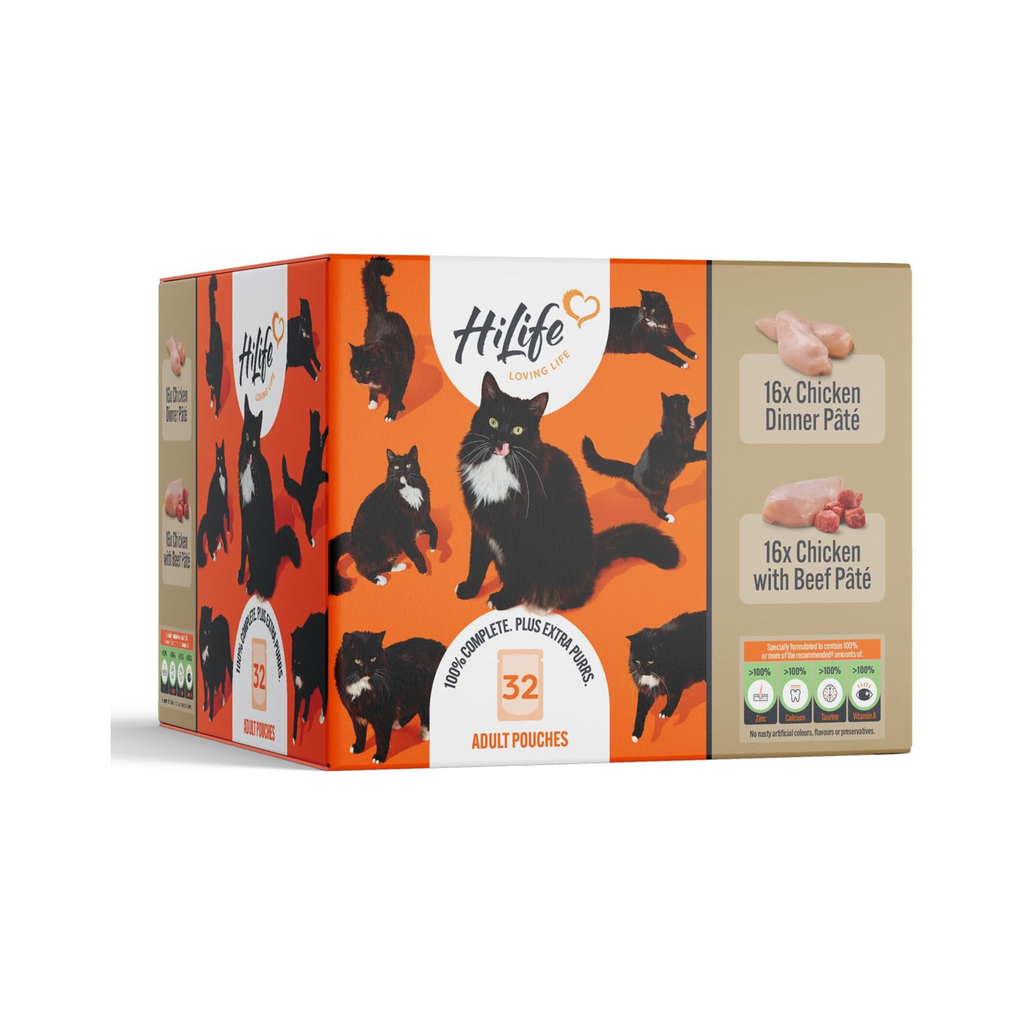 HiLife It’s Only Natural Chicken Cat Food Pouches in Jelly (32 x 70g) – Grain Free Multipack