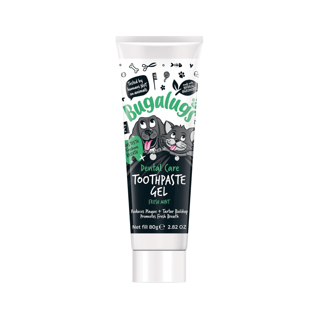 Bugalugs Dog & Cat Toothpaste Gel – Fresh Mint Breath Freshener, Plaque & Tartar Remover for Daily Dental Care