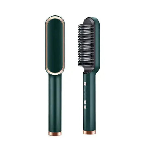 2 in 1 Electric Hair Straightener & Curler - Heating Styling Comb Brush | Multicolor