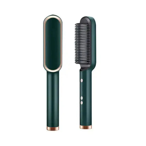 2 in 1 Electric Hair Straightener & Curler - Heating Styling Comb Brush | Multicolor
